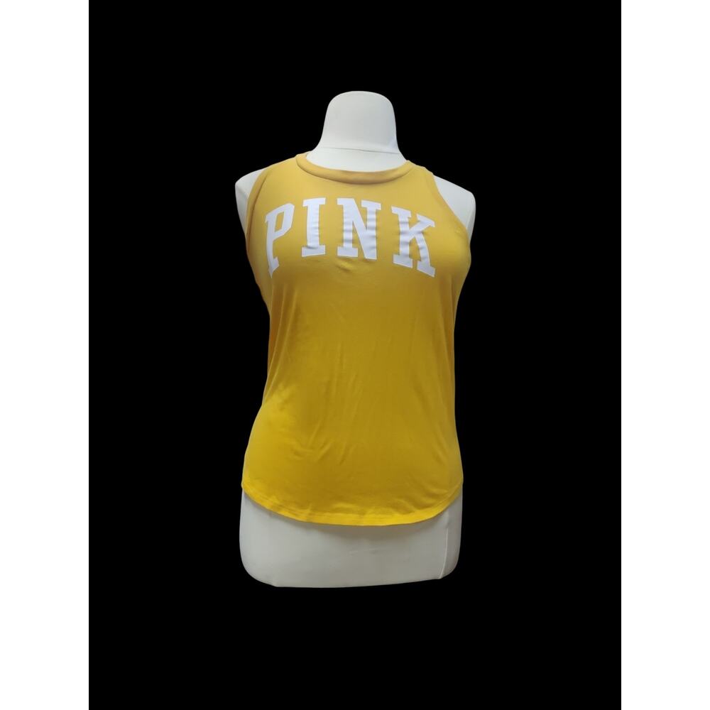 PINK Victoria Secrets open back yellow tank top-size S
